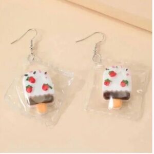 ❤️ FREE Chocolate Popsicle Ice Cream Icecream Chic Girly Drop Snack Art Earrings